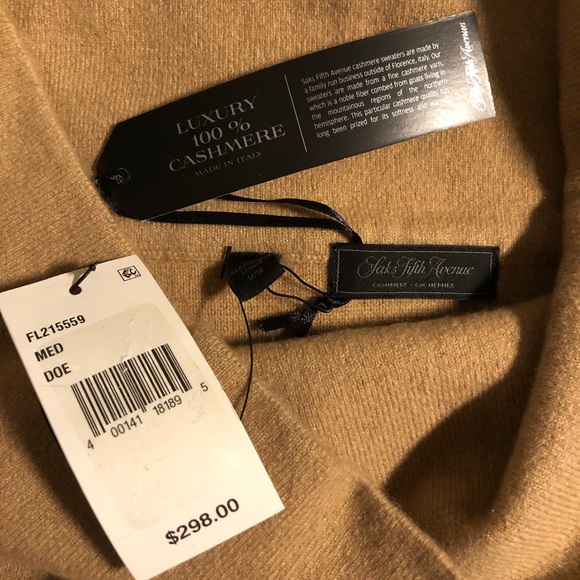 Saks Fifth Avenue COLLECTION Cashmere Pencil Midi-Skirt- camel color NWT - Picture 2 of 8